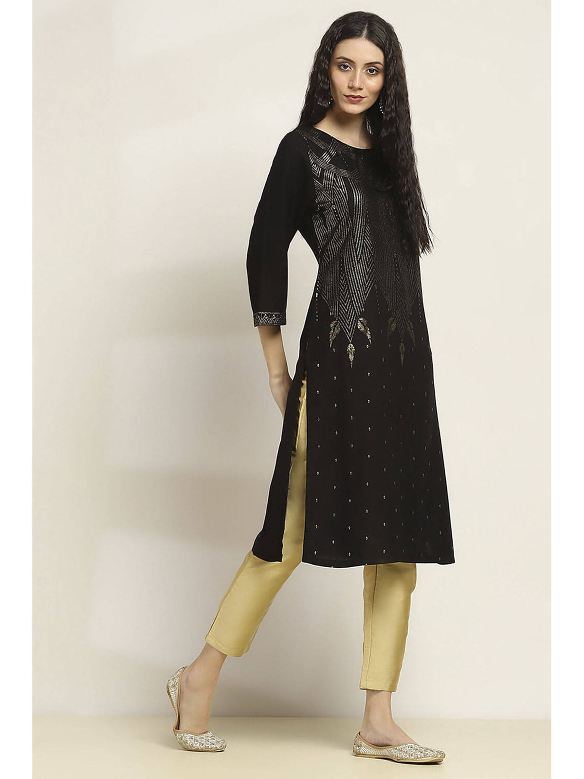 Women Blue Viscose Rayon Printed Straight Kurta | U3S - view 12