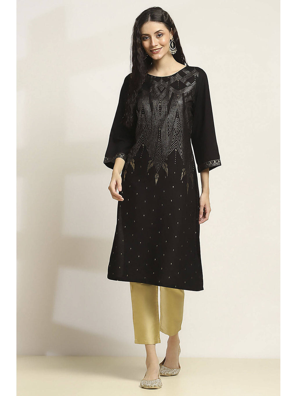 Women Blue Viscose Rayon Printed Straight Kurta | U3S - view 13