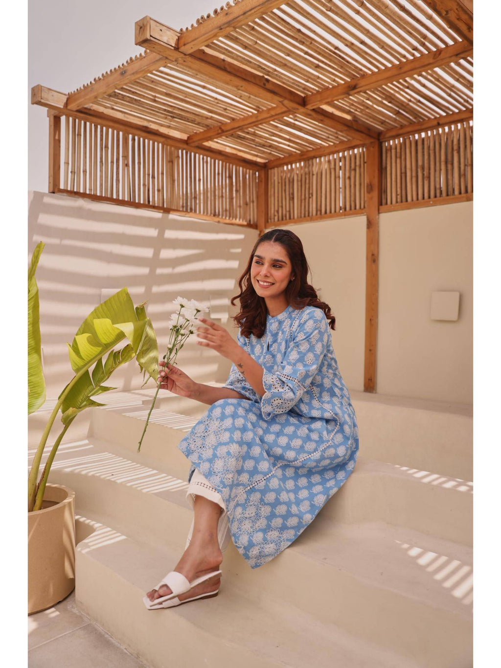 Blue Printed Kurta | U3S - view 4