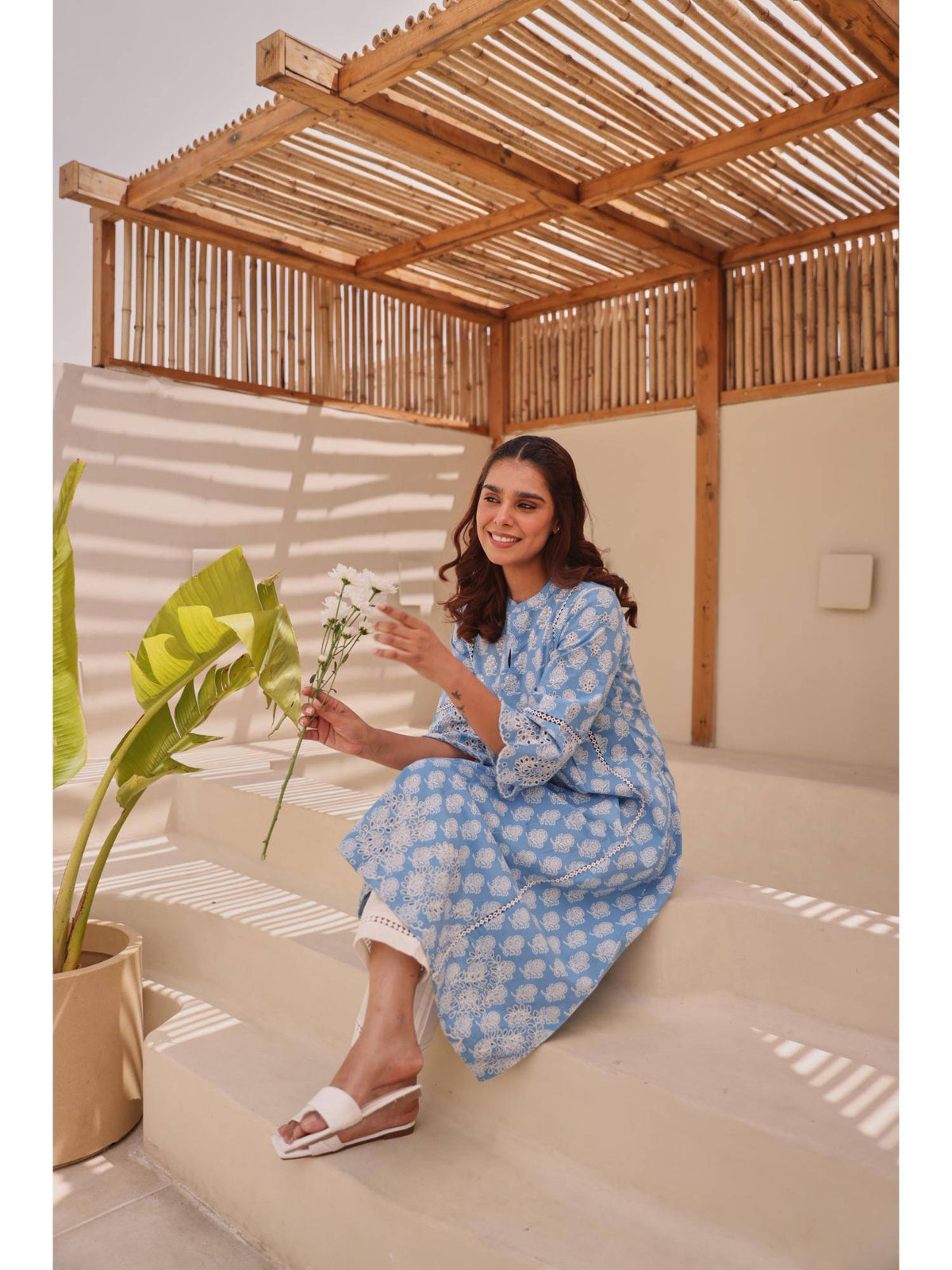 Blue Printed Kurta | U3S - view 4