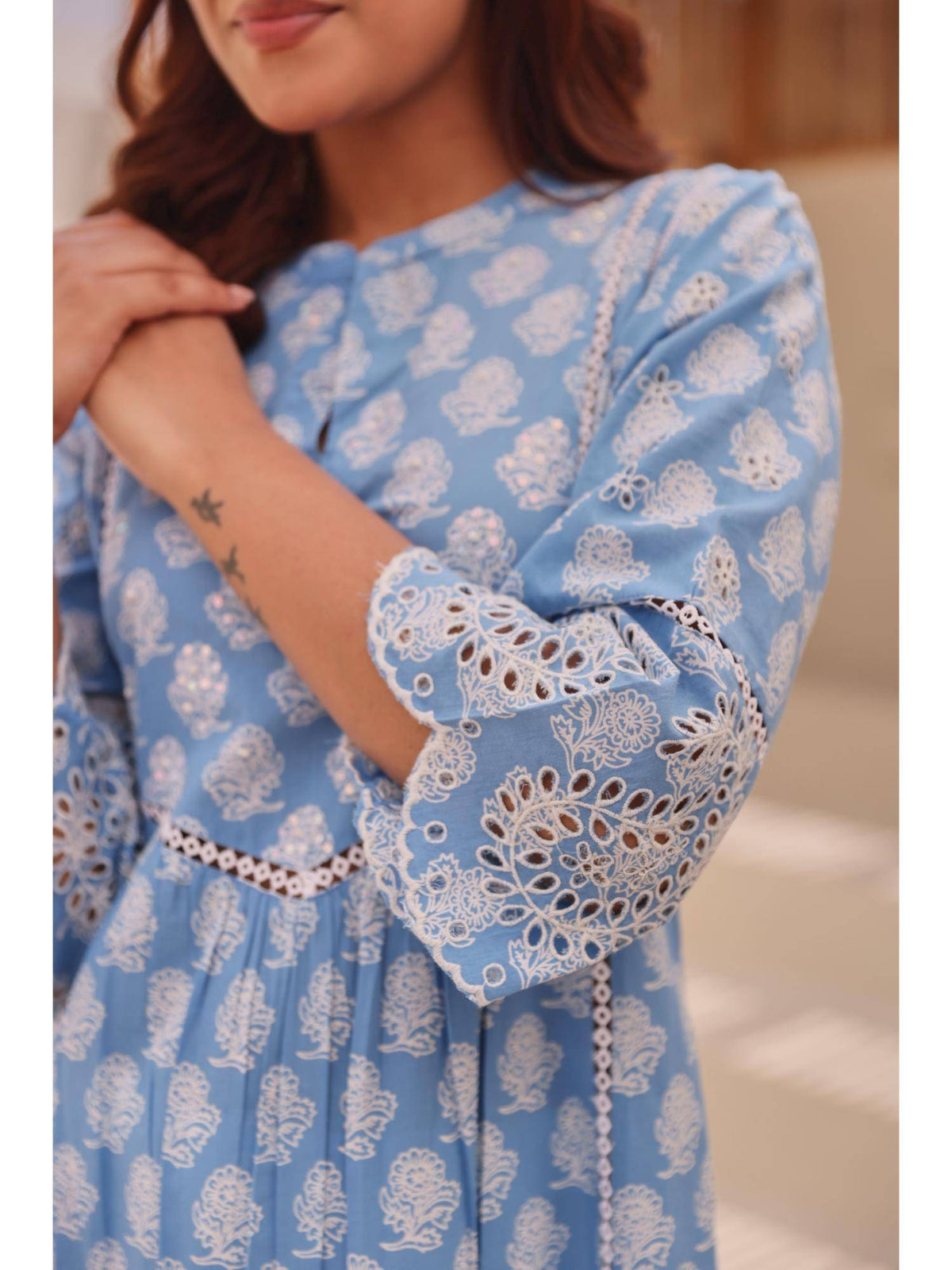 Blue Printed Kurta | U3S - view 6