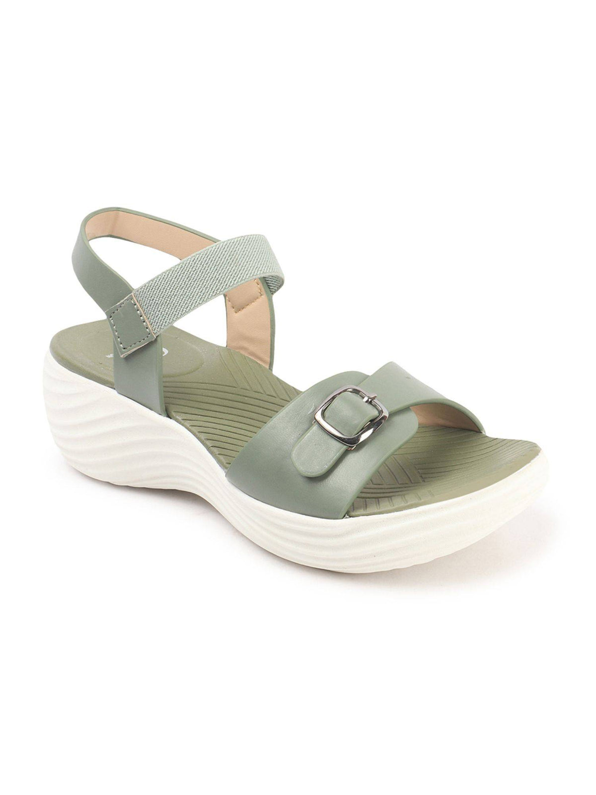 Casual Comfort Women's Olive Sandals | SD89 - view 4