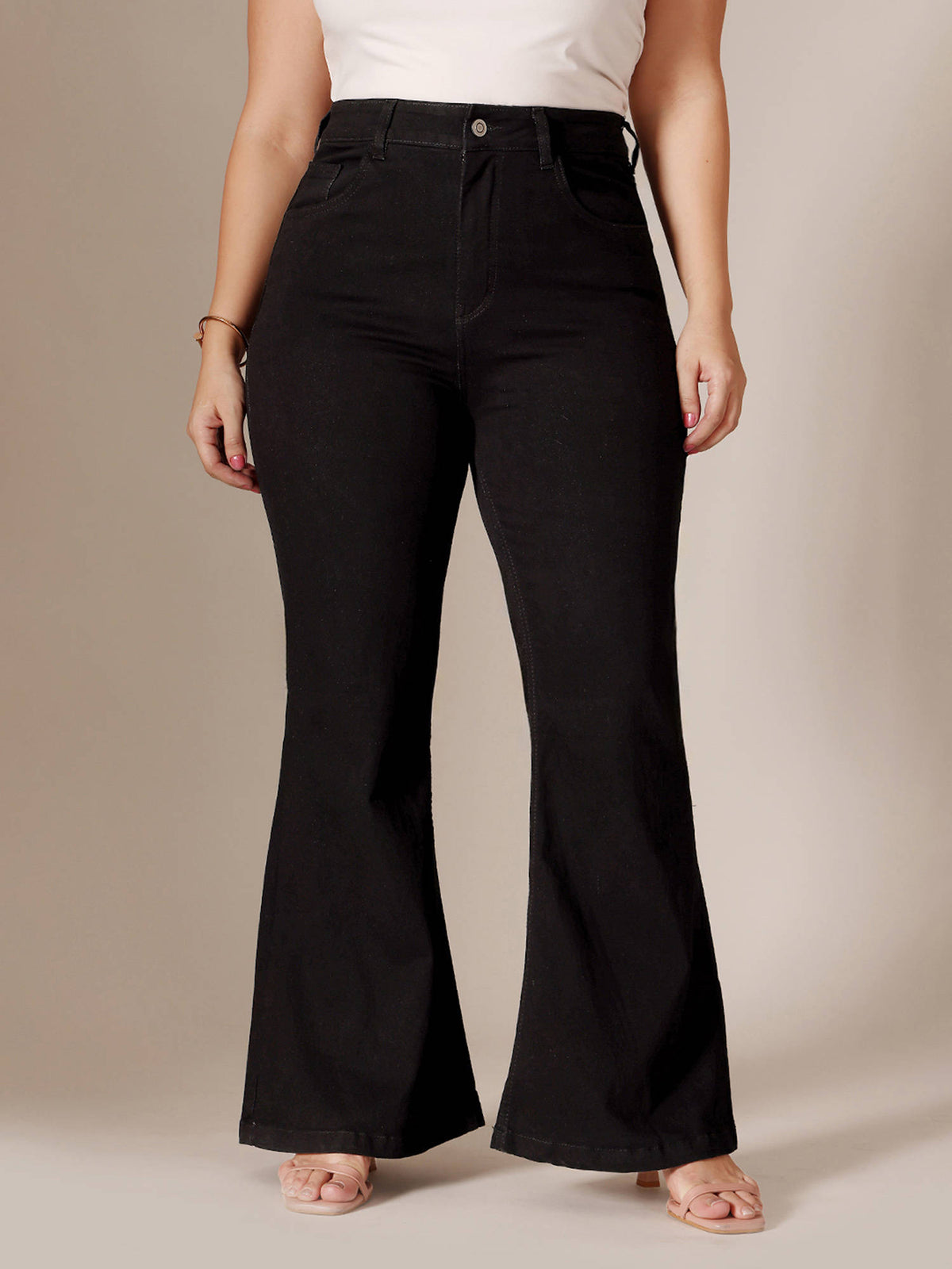 A+ Curve Collection Plus Size Black Bootcut Denim Jeans | BT10 - view 1