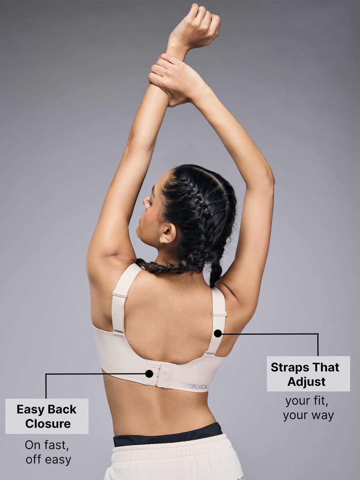 High Impact PowerBond Sports Bra KIC109 Grey | sb09 - view 18