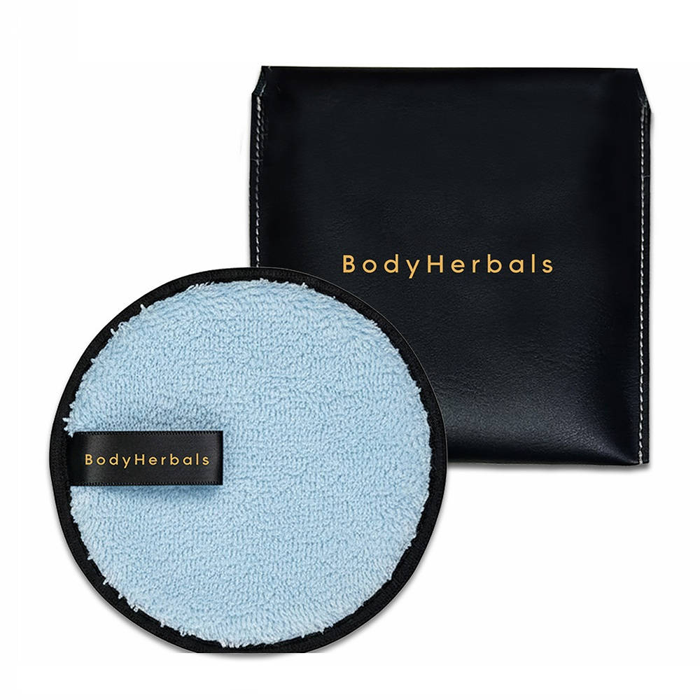 Reusable Makeup Remover Pad Microfiber Dual Sided Rounds Free Leatherite Pouch - Blue | C83 - view 10