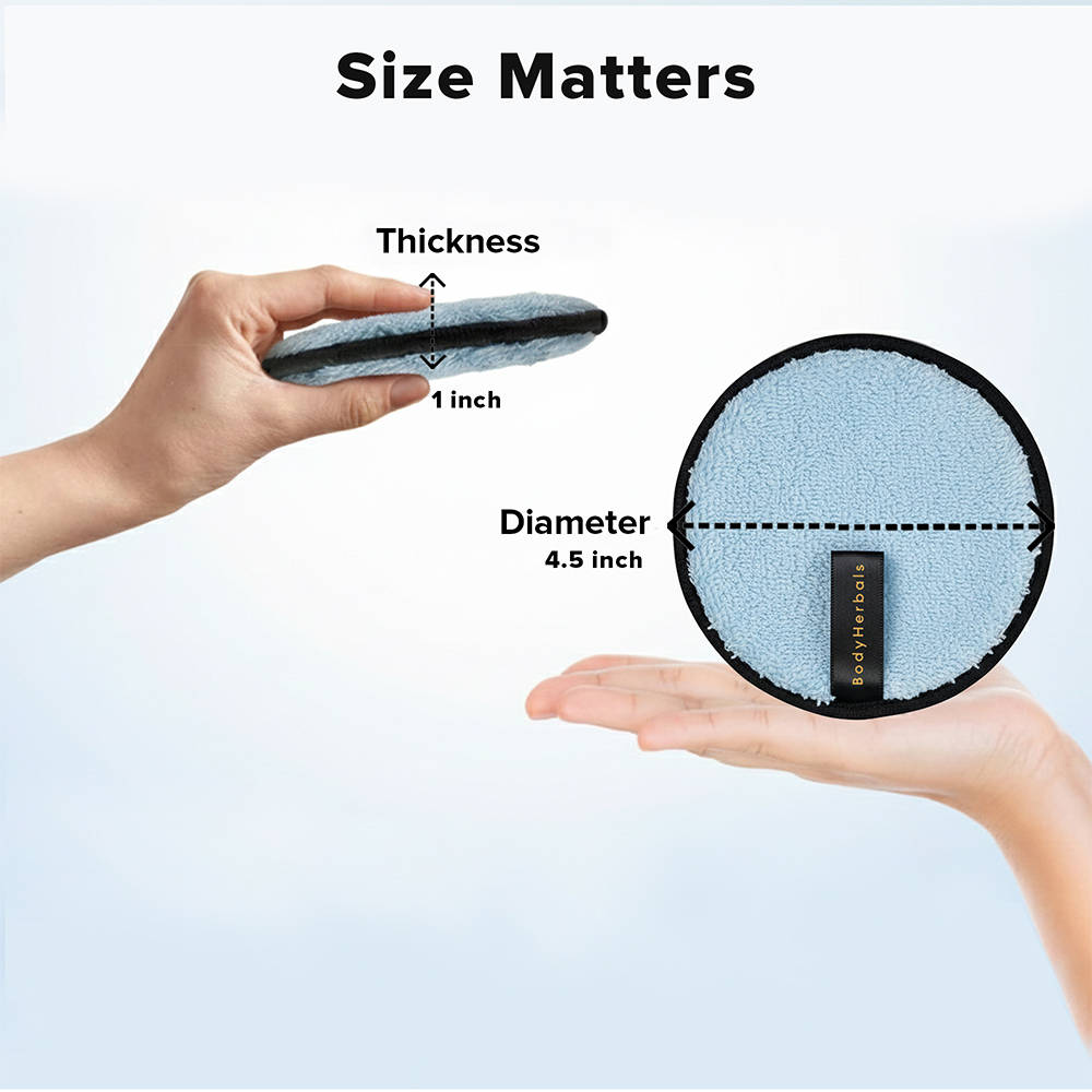 Reusable Makeup Remover Pad Microfiber Dual Sided Rounds Free Leatherite Pouch - Blue | C83 - view 3