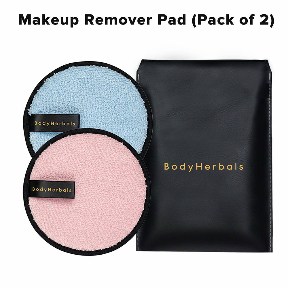 Reusable Makeup Remover Pads Microfiber Dual Sided Free Leatherite Pouch - Blue & Pink | C83 - view 1