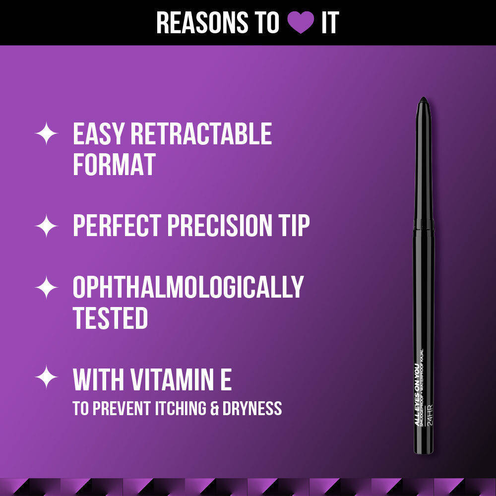 All Eyes On You Intense Black Matte Waterproof Kajal | 01 Blackest Black | E20 - view 4