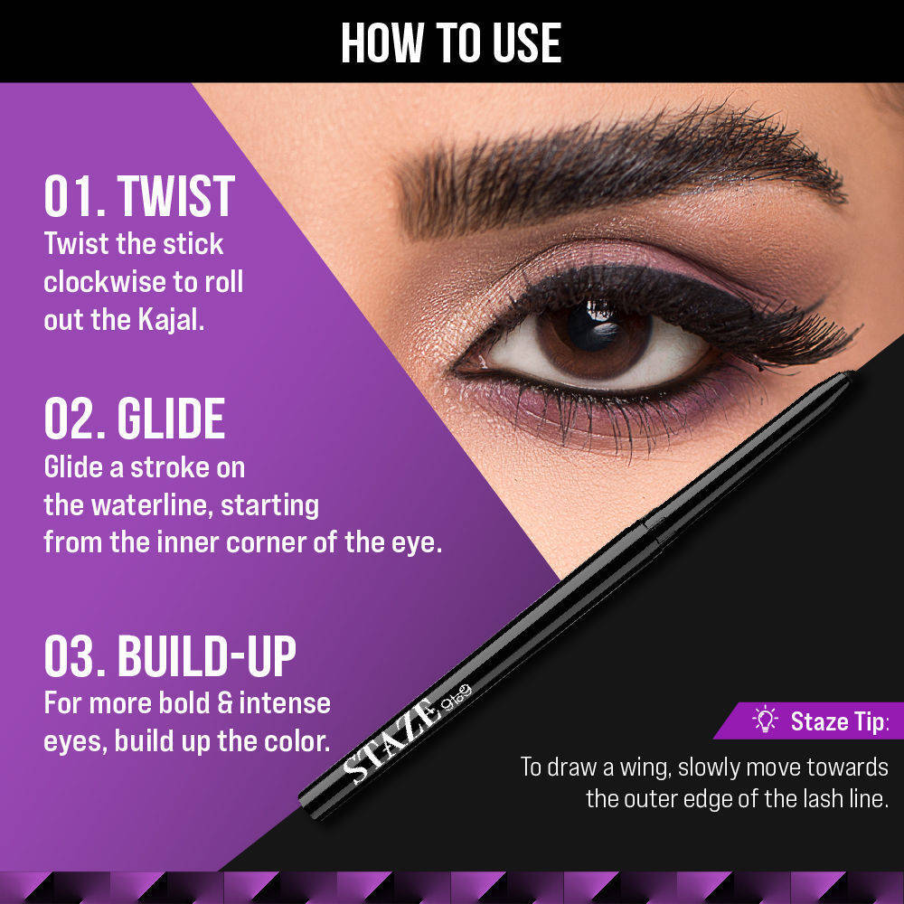 All Eyes On You Intense Black Matte Waterproof Kajal | 01 Blackest Black | E20 - view 5