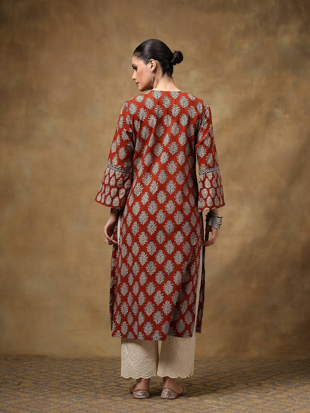 Maroon Daboo Printed Kurta | KDG - view 6