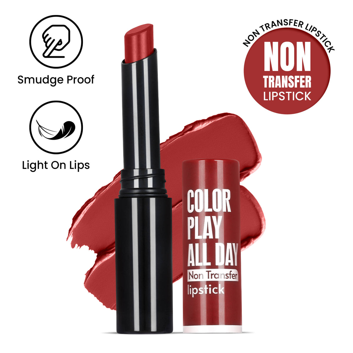 Play All Day Non Transfer Lipstick | L12 - view 43