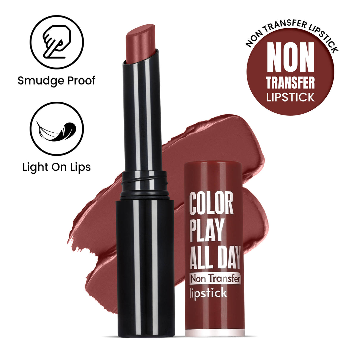 Play All Day Non Transfer Lipstick | L12 - view 55