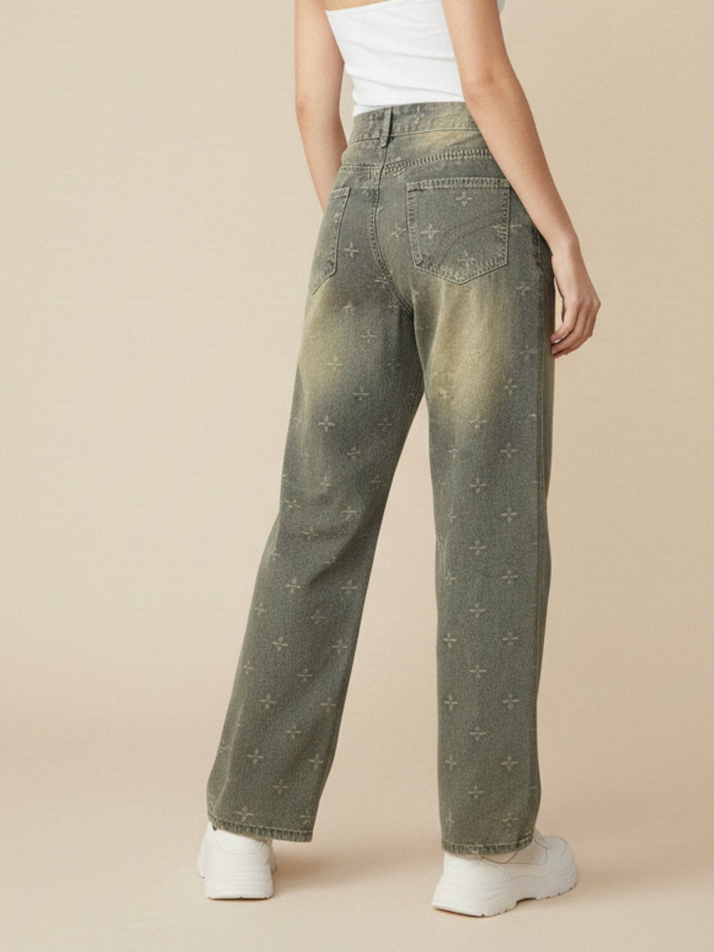 Grey Icey Washed Baggy Jeans | BG78 - view 2