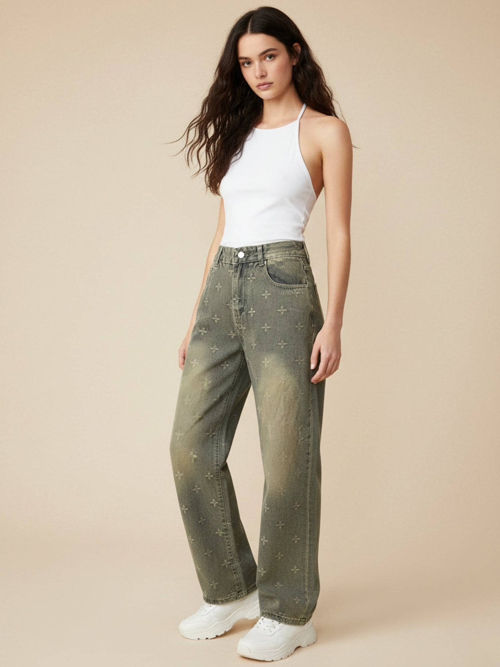 Grey Icey Washed Baggy Jeans | BG78 - view 4