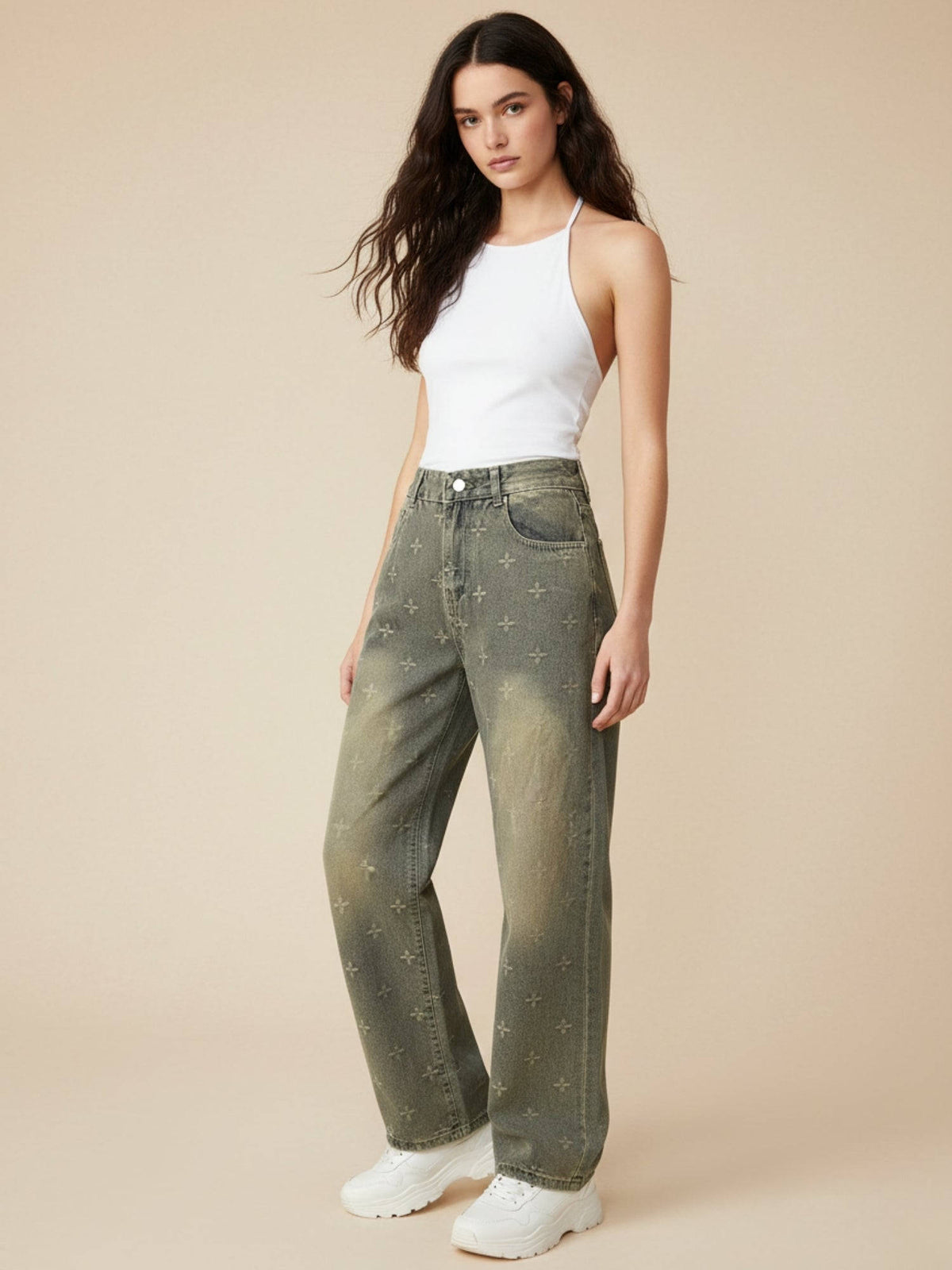 Grey Icey Washed Baggy Jeans | BG78 - view 4