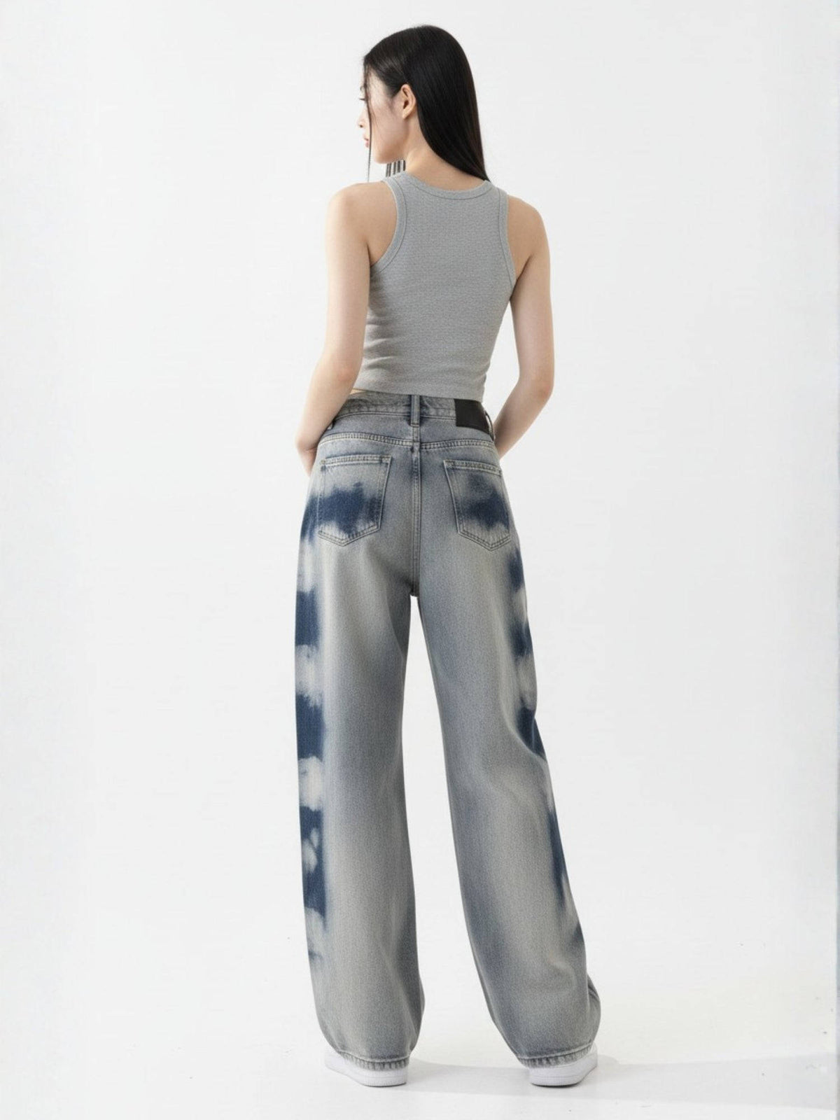 Light Blue High Waist Washed Effect Jeans | BG78 - view 3