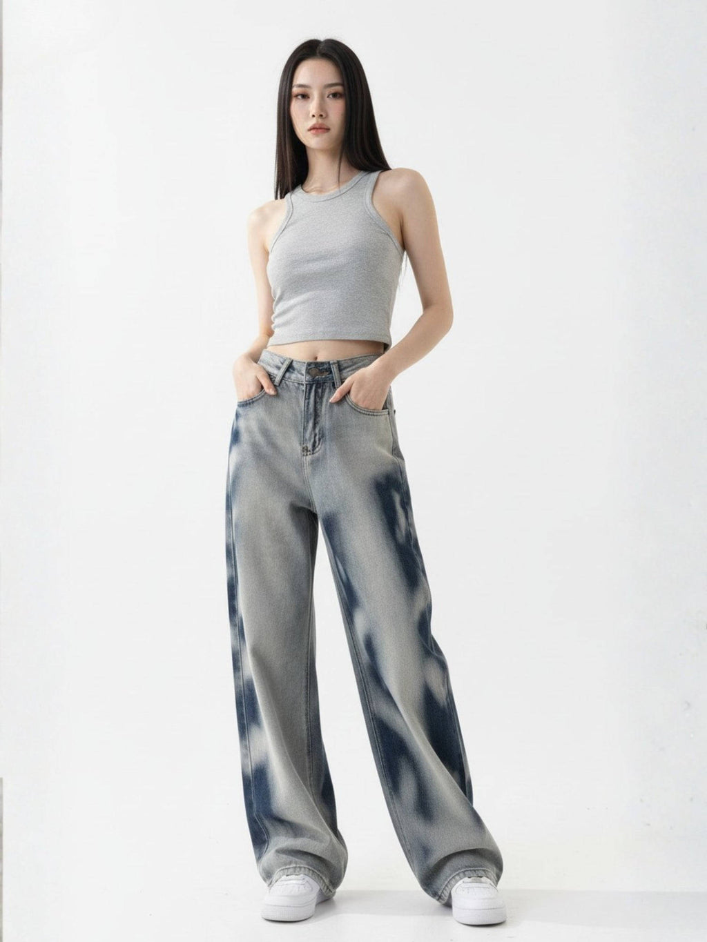 Light Blue High Waist Washed Effect Jeans | BG78 - view 5