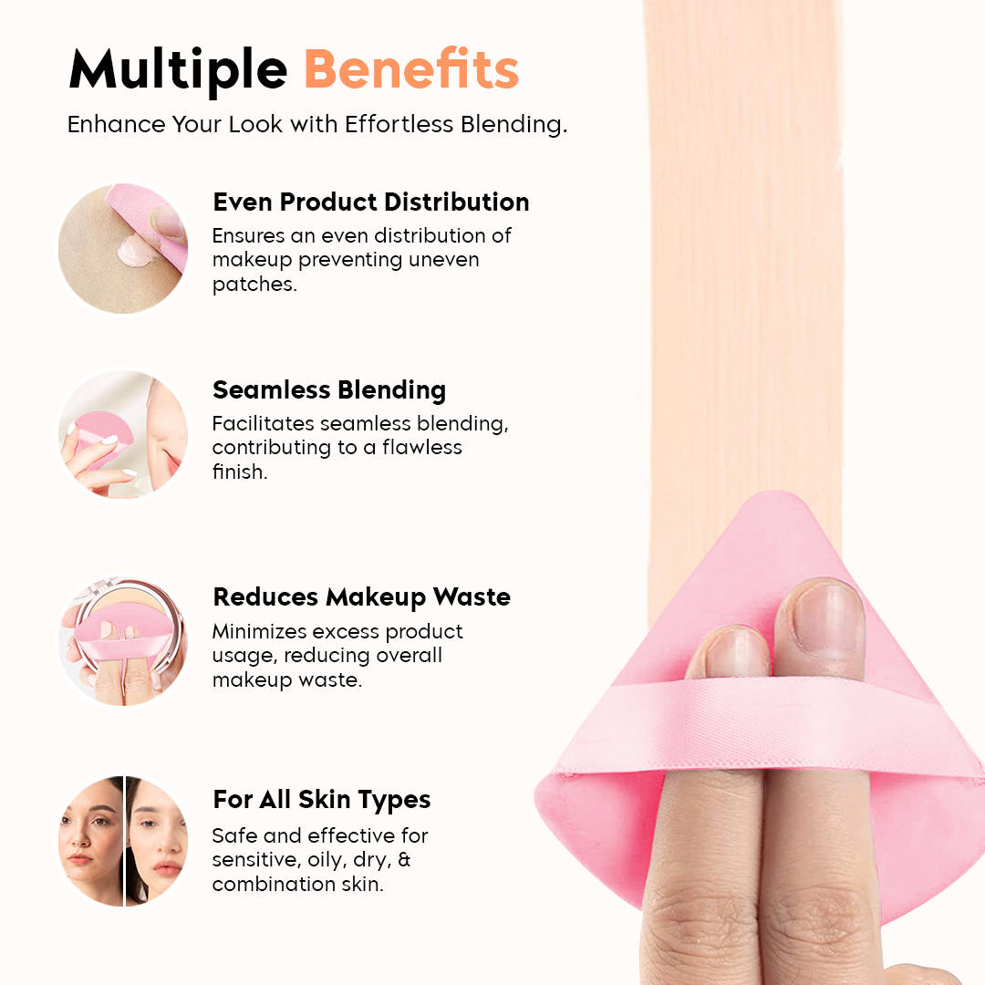 Triangle Makeup Puff Pack Of 2 - Pink | T32 - view 4