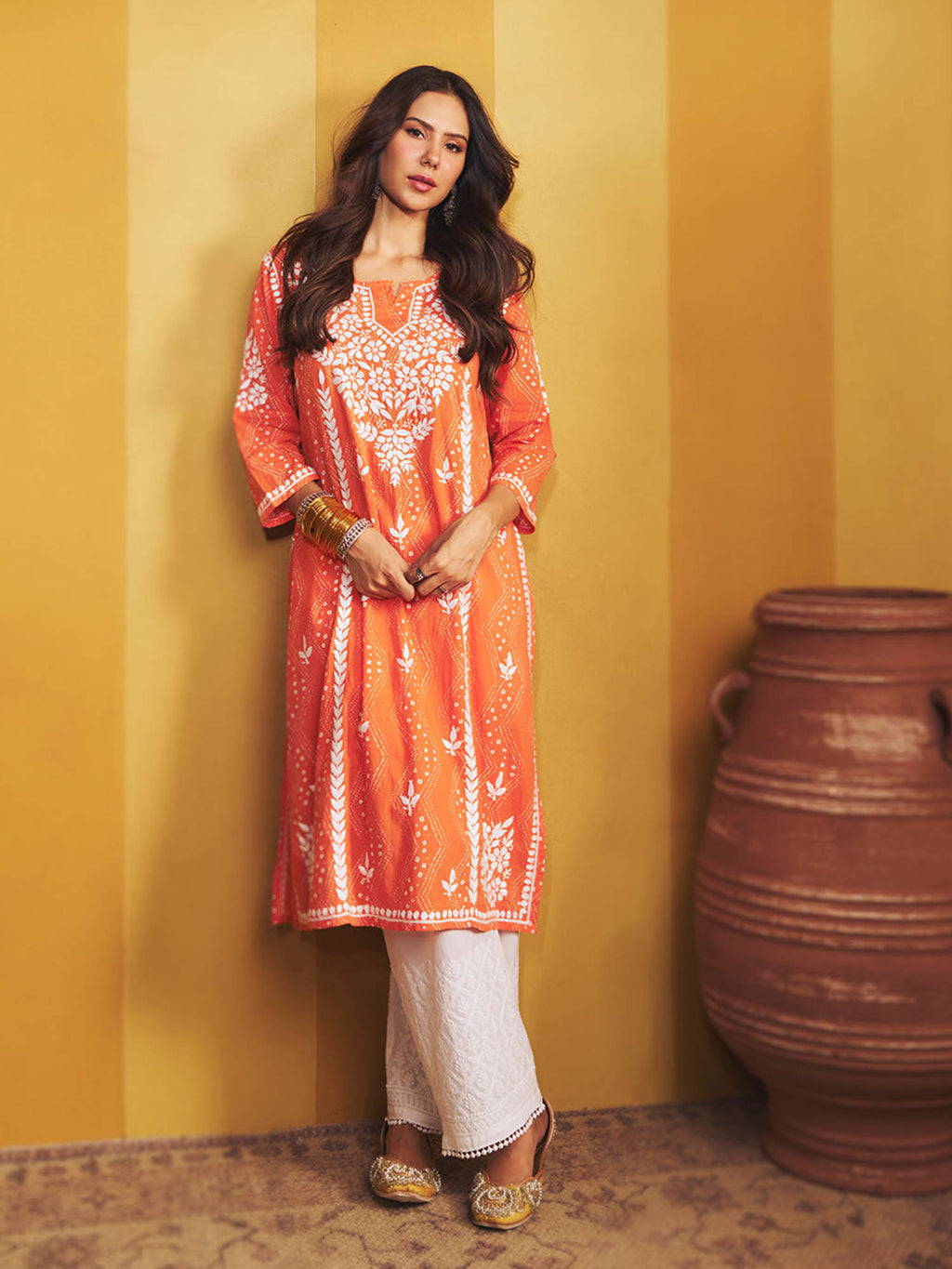 Chikankari Printed Long Kurta | FY93 - view 2