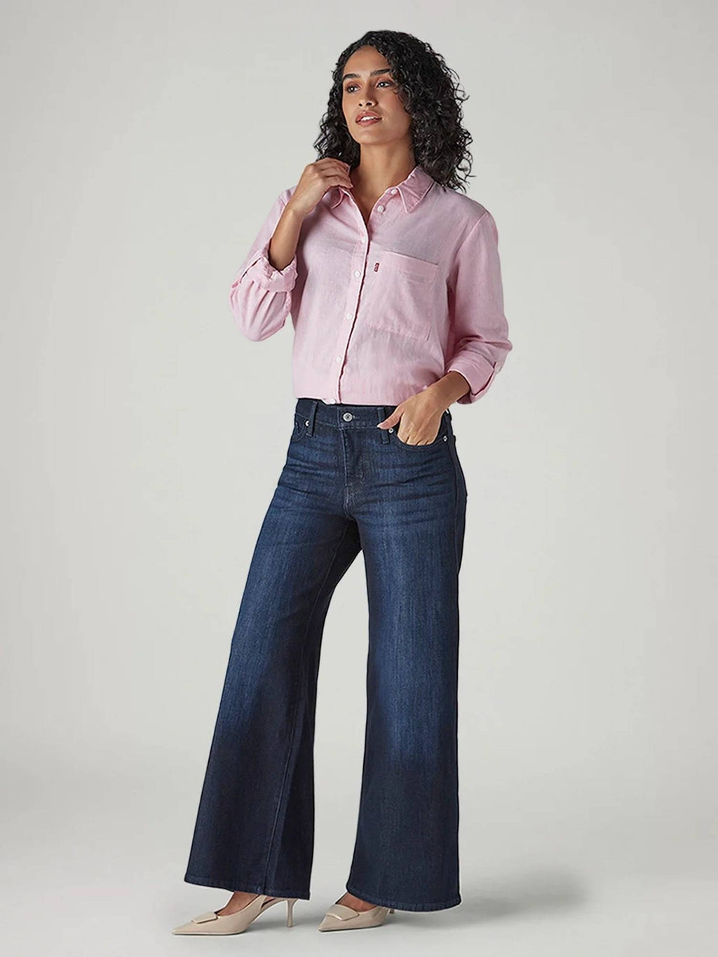 Women Blue Solid/Plain Cotton Blend Jeans | ST23 - view 3