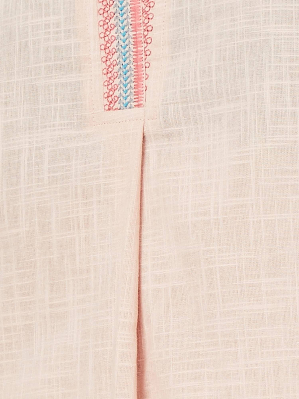 Women Embroidered Peach Straight Kurta | U3S - view 8
