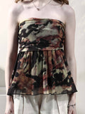Multi-Color Strapless Polyester Printed Casual Top | TT90 - view 1