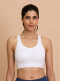 Everyday Cotton Sports Bra with Moulded Removable Cups for Walking& Yoga NYK059 Blue | sb09 - view 43