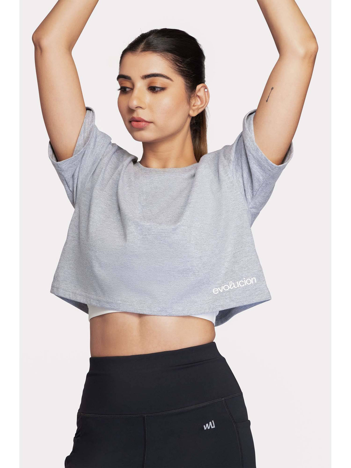 Women White Athletic Crop T-Shirt | TT89 - view 11