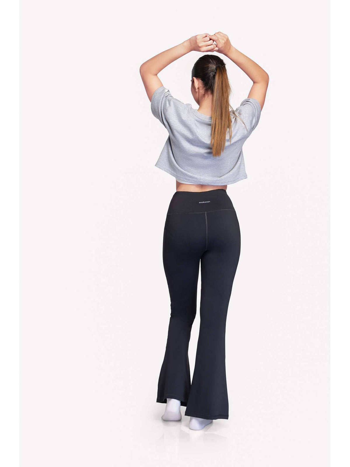 Women Grey Athletic Crop T-Shirt | TT89 - view 3