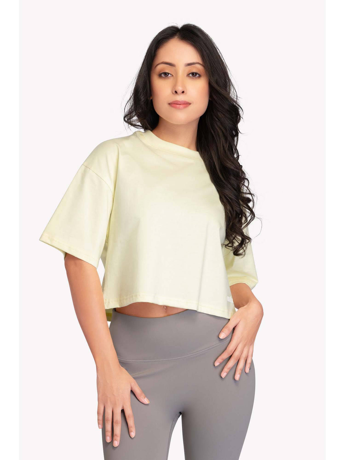 Women White Athletic Crop T-Shirt | TT89 - view 3