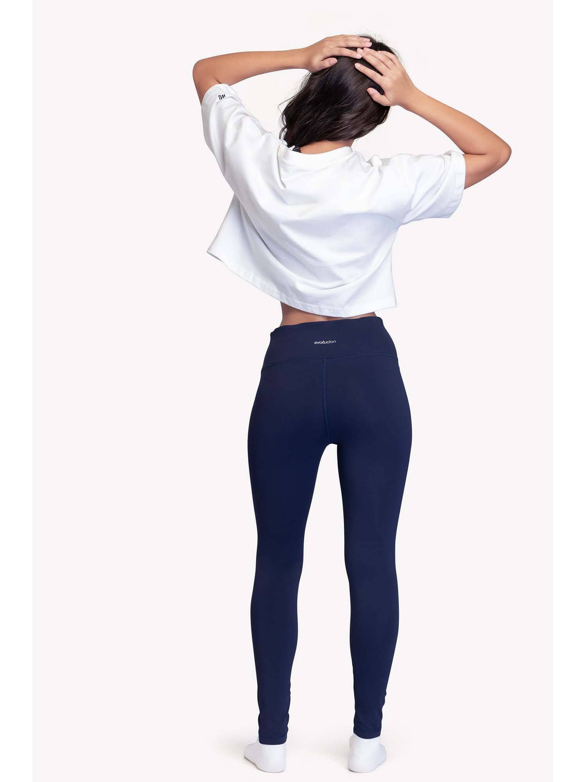 Women White Athletic Crop T-Shirt | TT89 - view 2