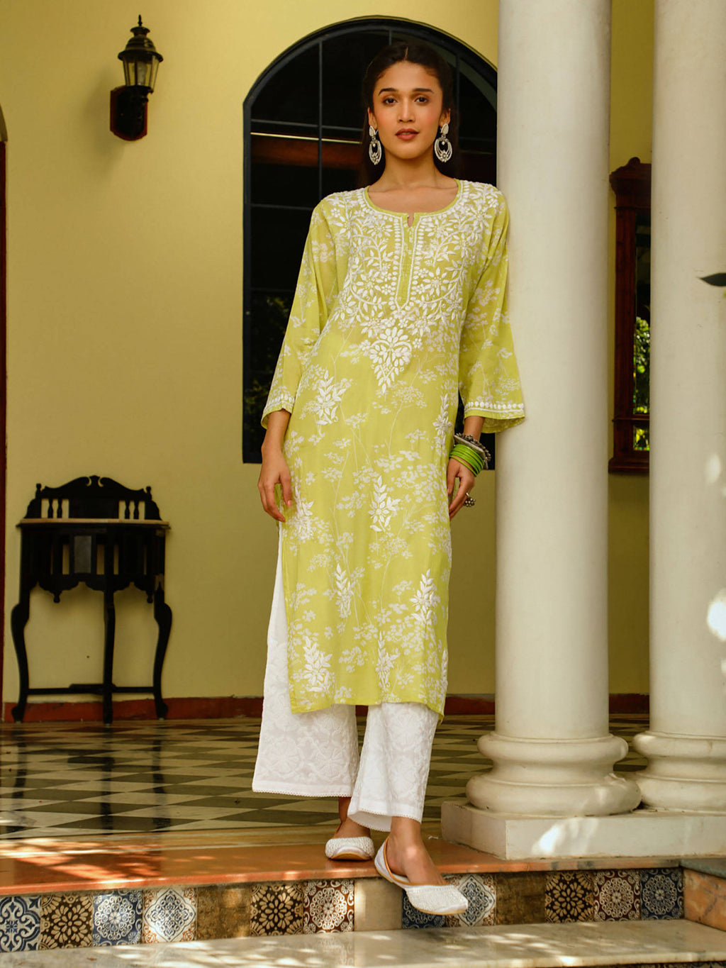 Chikankari Printed Long Kurta | FY93 - view 27