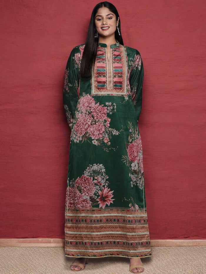 Womens Elegant Ethnic Wear Floral Printed Long Kurta | U3S - view 1