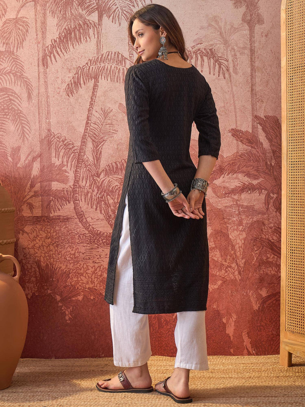 Maroon Lakhnavi Embroidered Kurtas | KDG - view 21