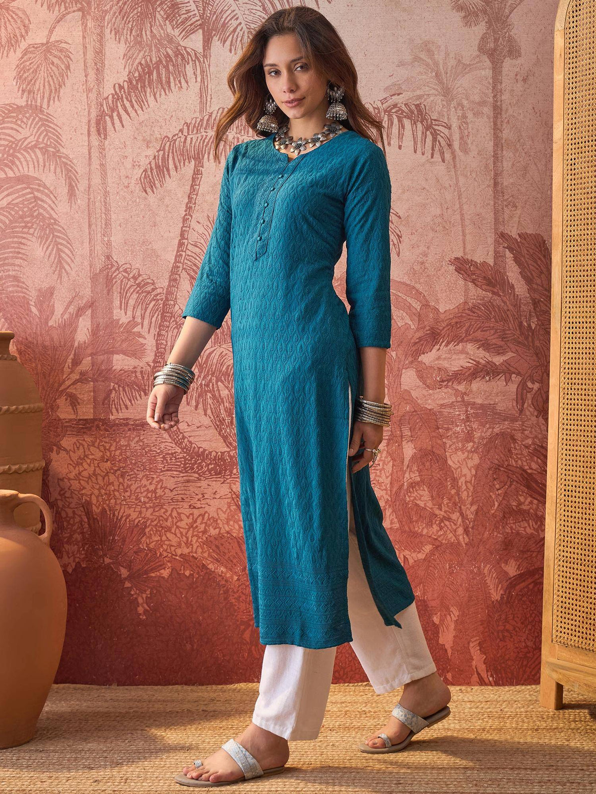 Maroon Lakhnavi Embroidered Kurtas | KDG - view 19