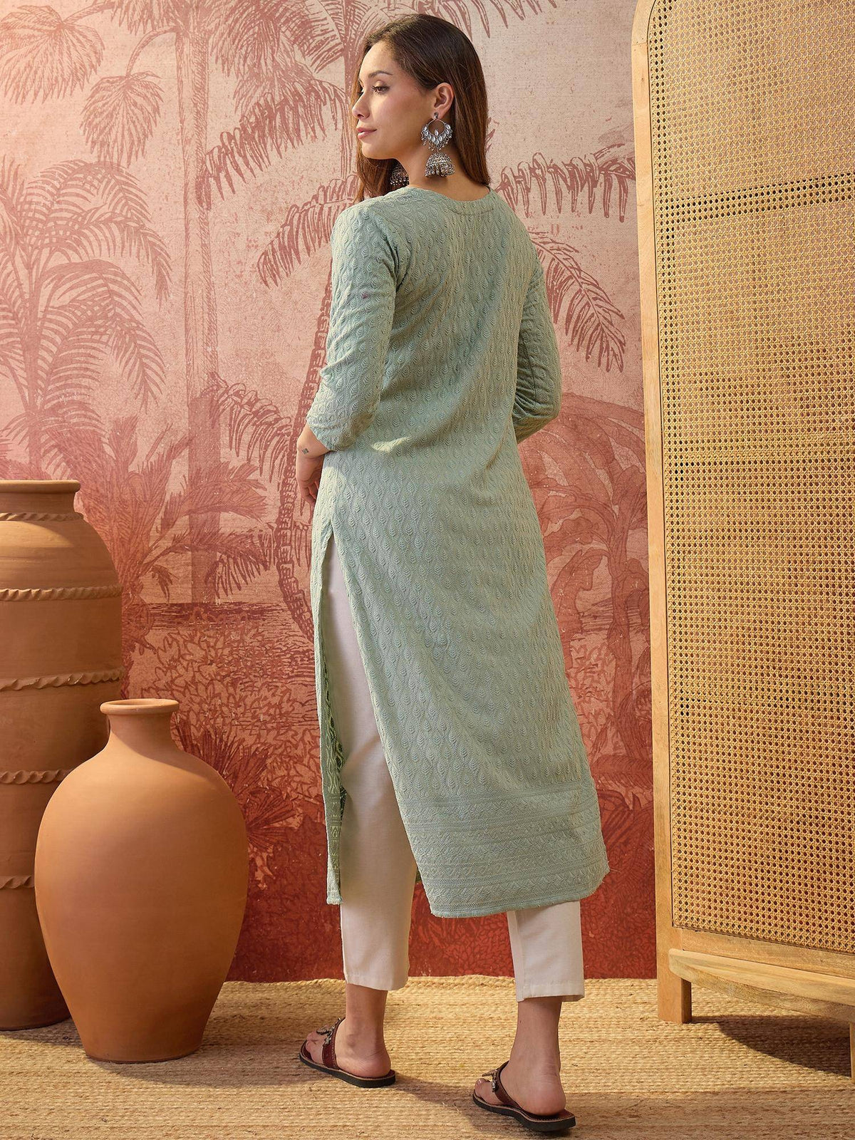 Maroon Lakhnavi Embroidered Kurtas | KDG - view 34