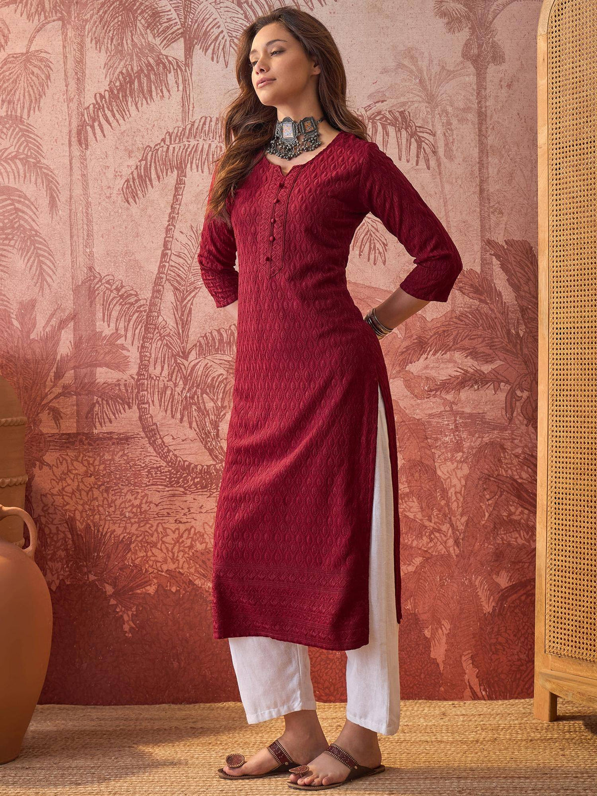Teal Lakhnavi Embroidered Kurtas | KDG - view 26