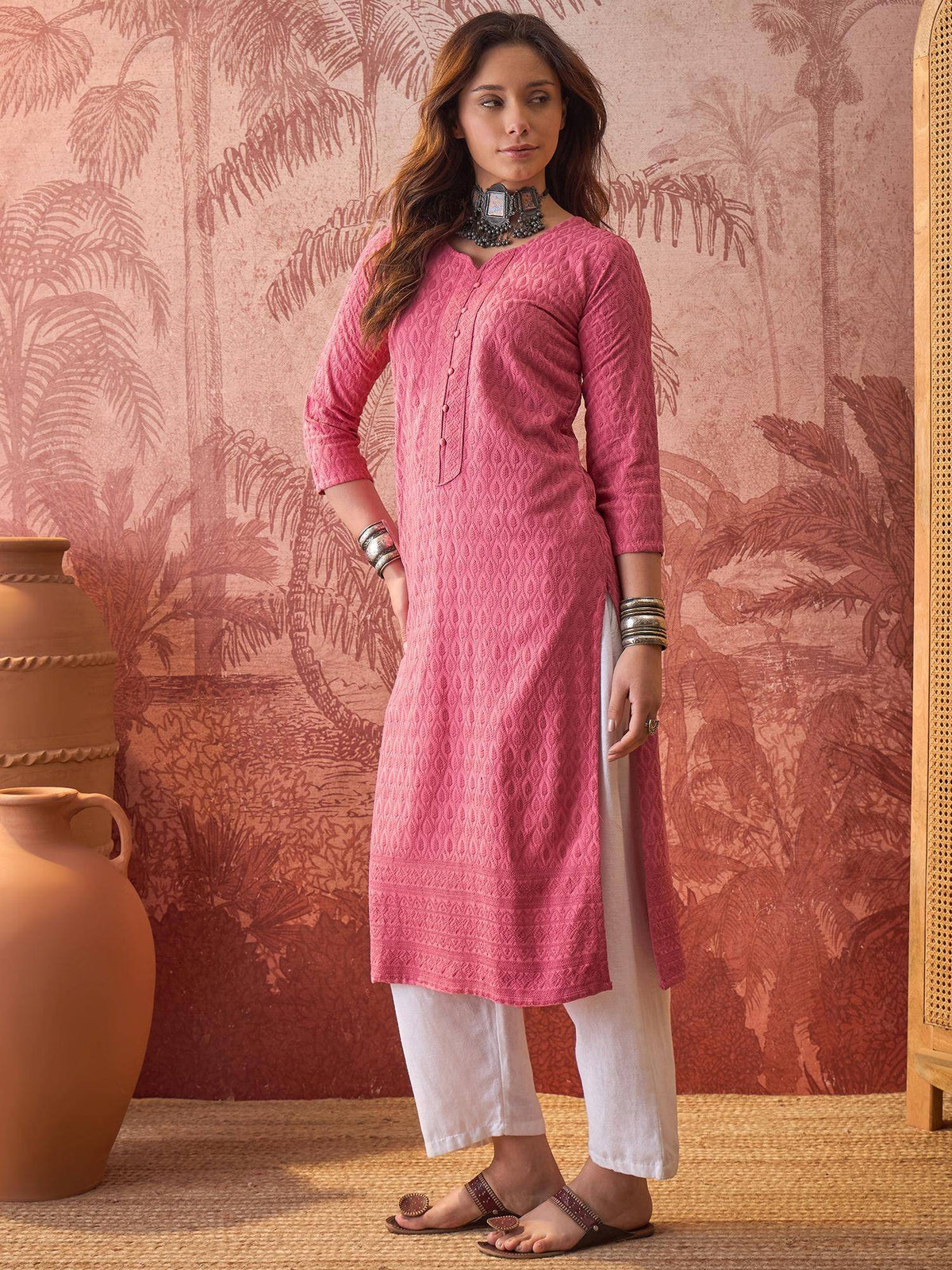 Maroon Lakhnavi Embroidered Kurtas | FY93 - view 30