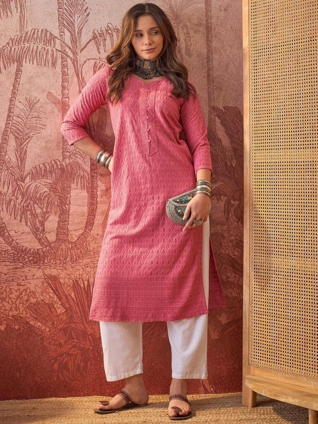 Maroon Lakhnavi Embroidered Kurtas | FY93 - view 31