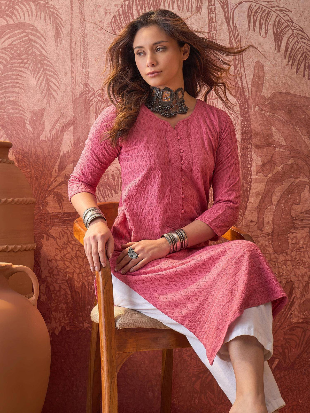 Teal Lakhnavi Embroidered Kurtas | KDG - view 32