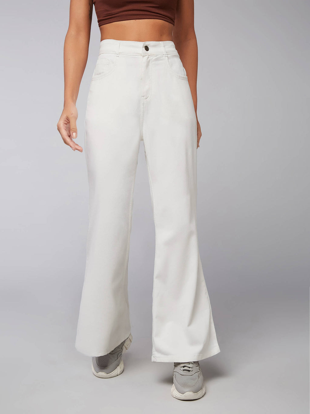 White Bootcut High Rise Stretchable Denim Jeans | BT10 - view 3