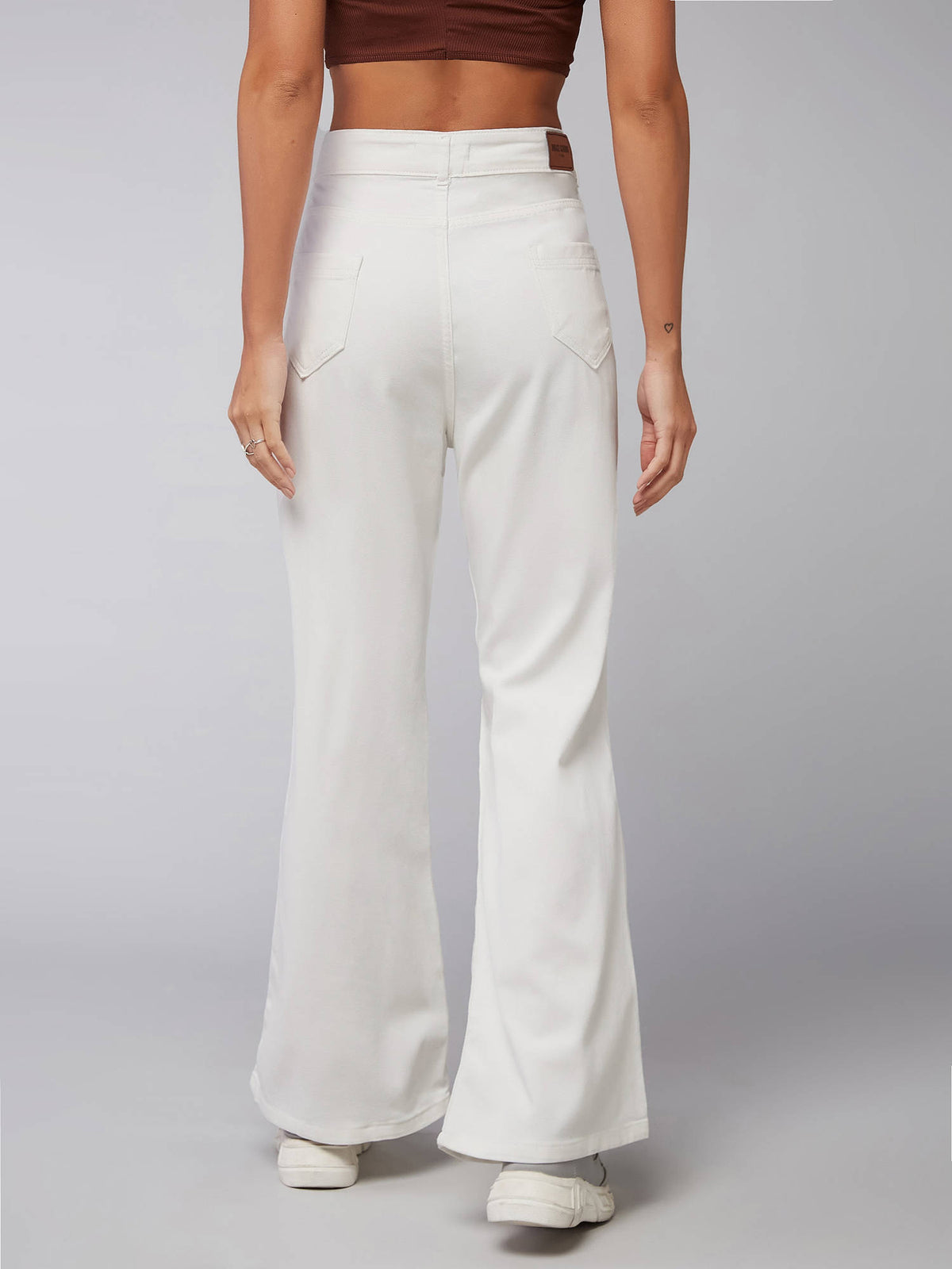 White Bootcut High Rise Stretchable Denim Jeans | BT10 - view 4