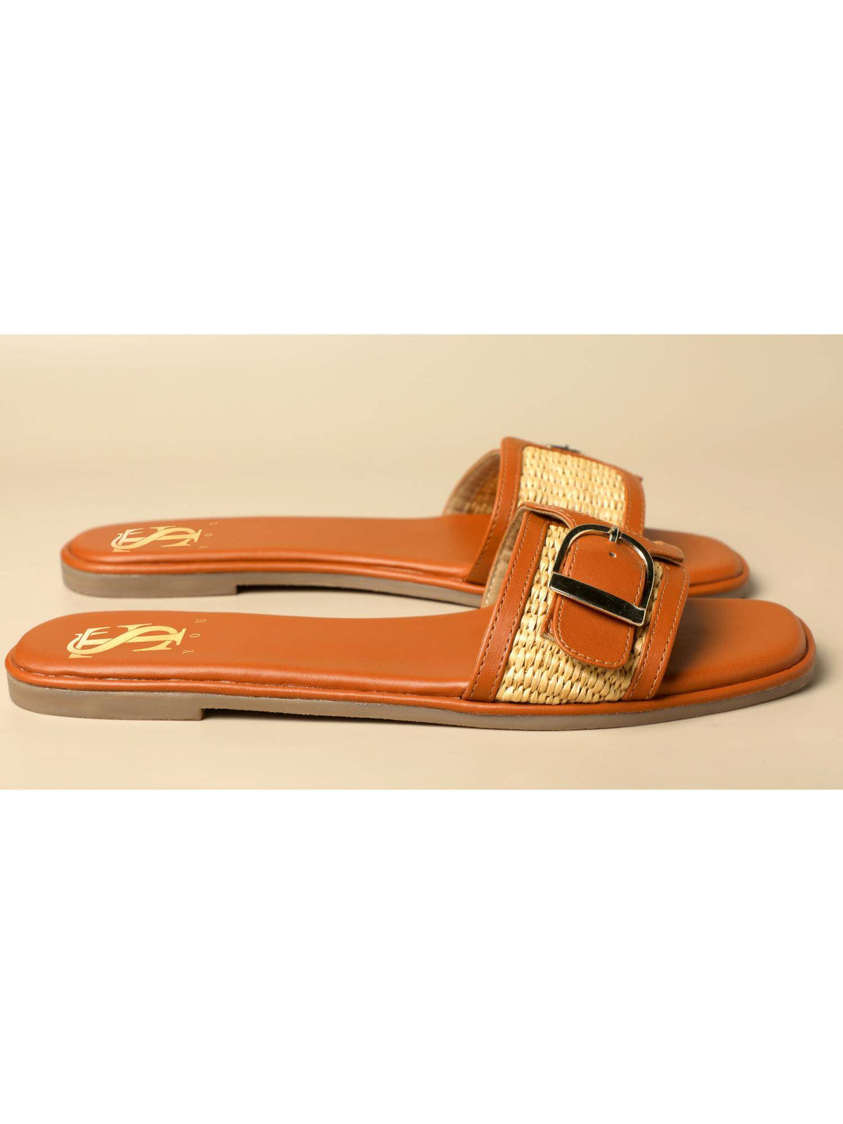 Tan Raffia Flats | F61 - view 3