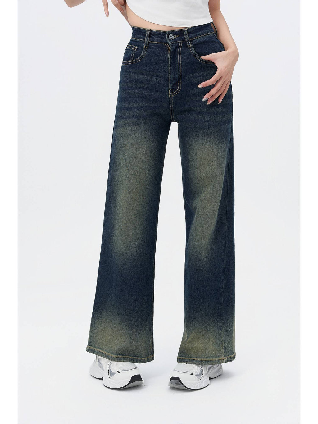 Sun-Burst Blue Wide Leg Jeans | WL90 - view 1
