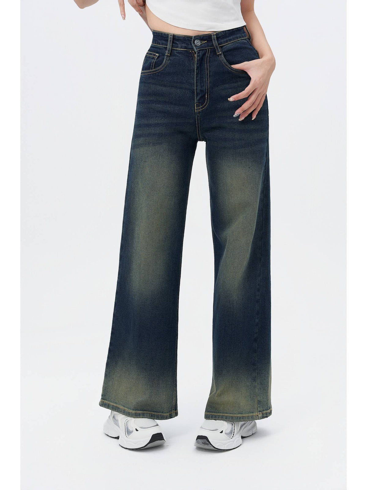 Sun-Burst Blue Wide Leg Jeans | WL90 - view 1