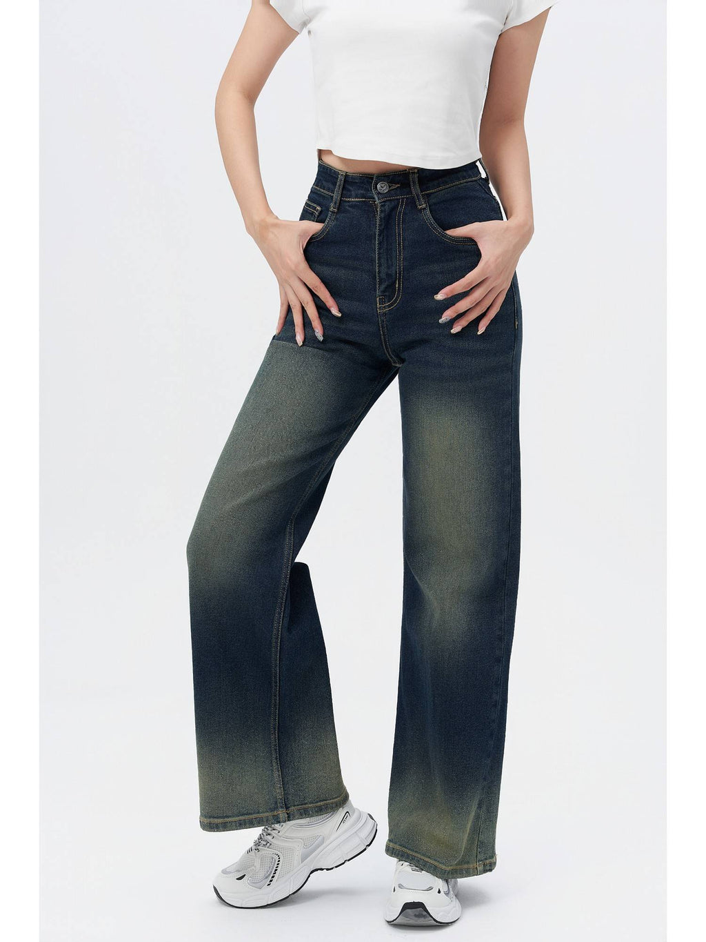 Sun-Burst Blue Wide Leg Jeans | WL90 - view 2