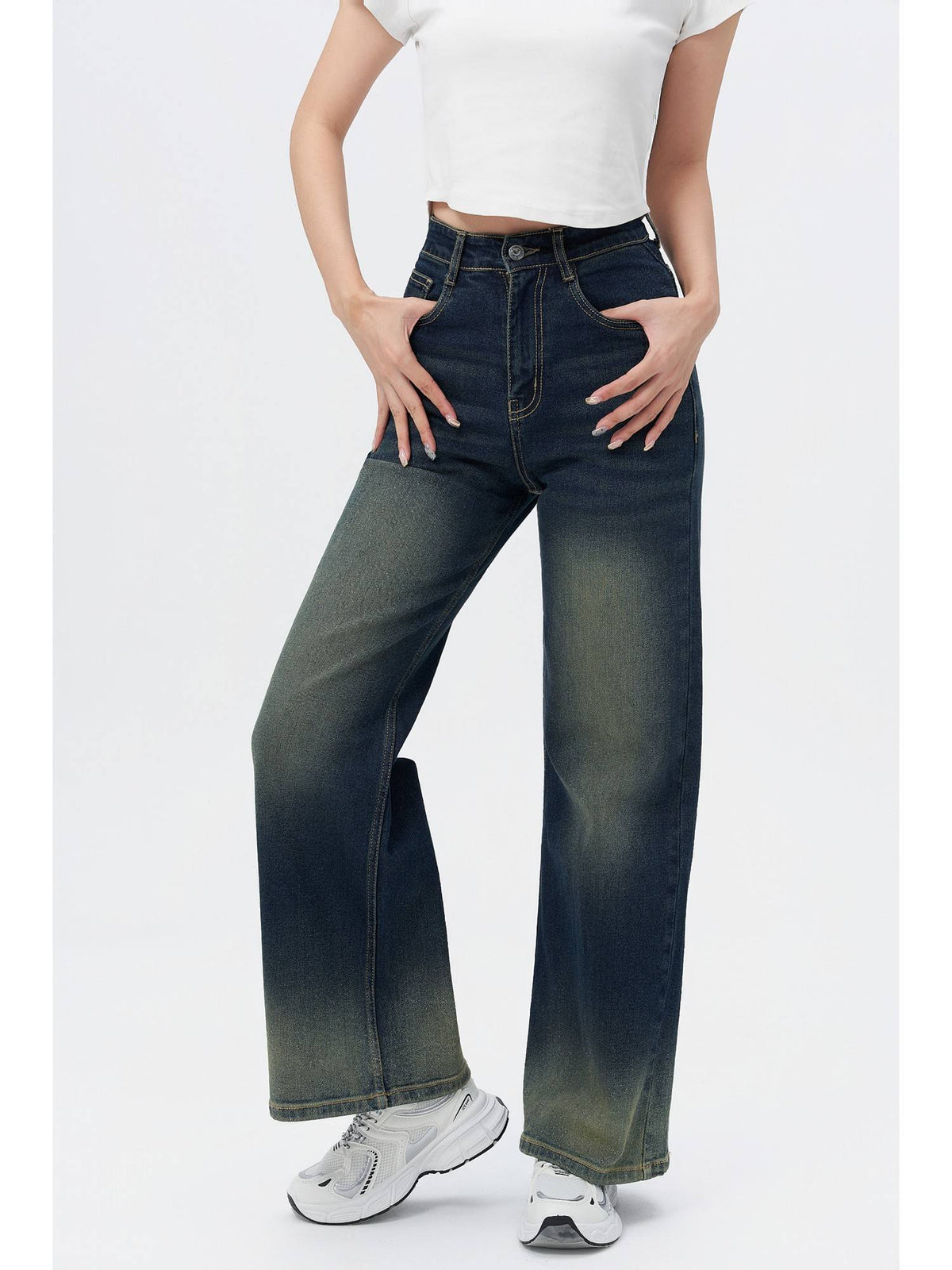 Sun-Burst Blue Wide Leg Jeans | WL90 - view 2