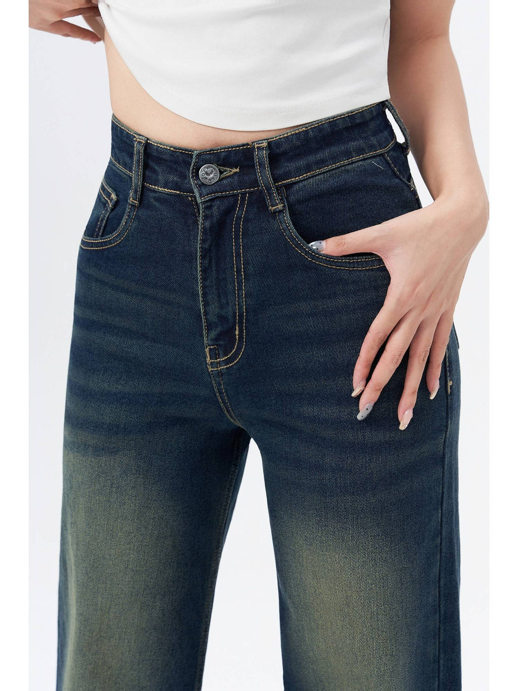 Sun-Burst Blue Wide Leg Jeans | WL90 - view 4