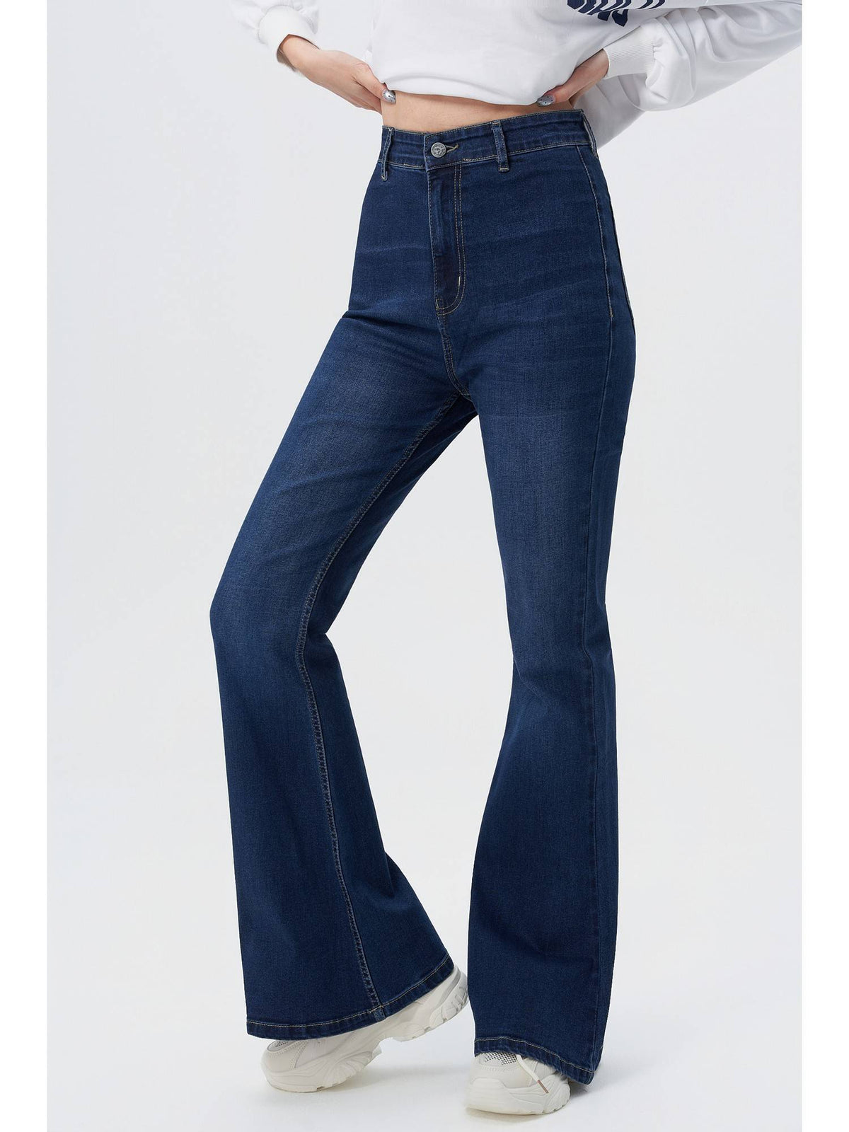 Ultra High Rise Flare Bootcut Jeans - Deep Indigo | BT10 - view 4