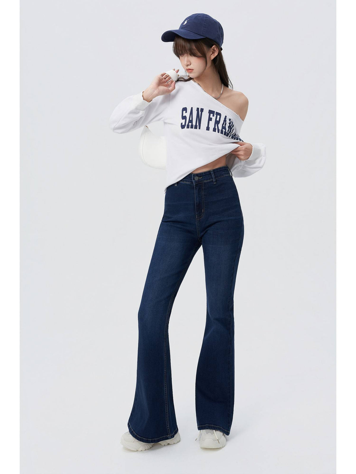 Ultra High Rise Flare Bootcut Jeans - Deep Indigo | BT10 - view 3